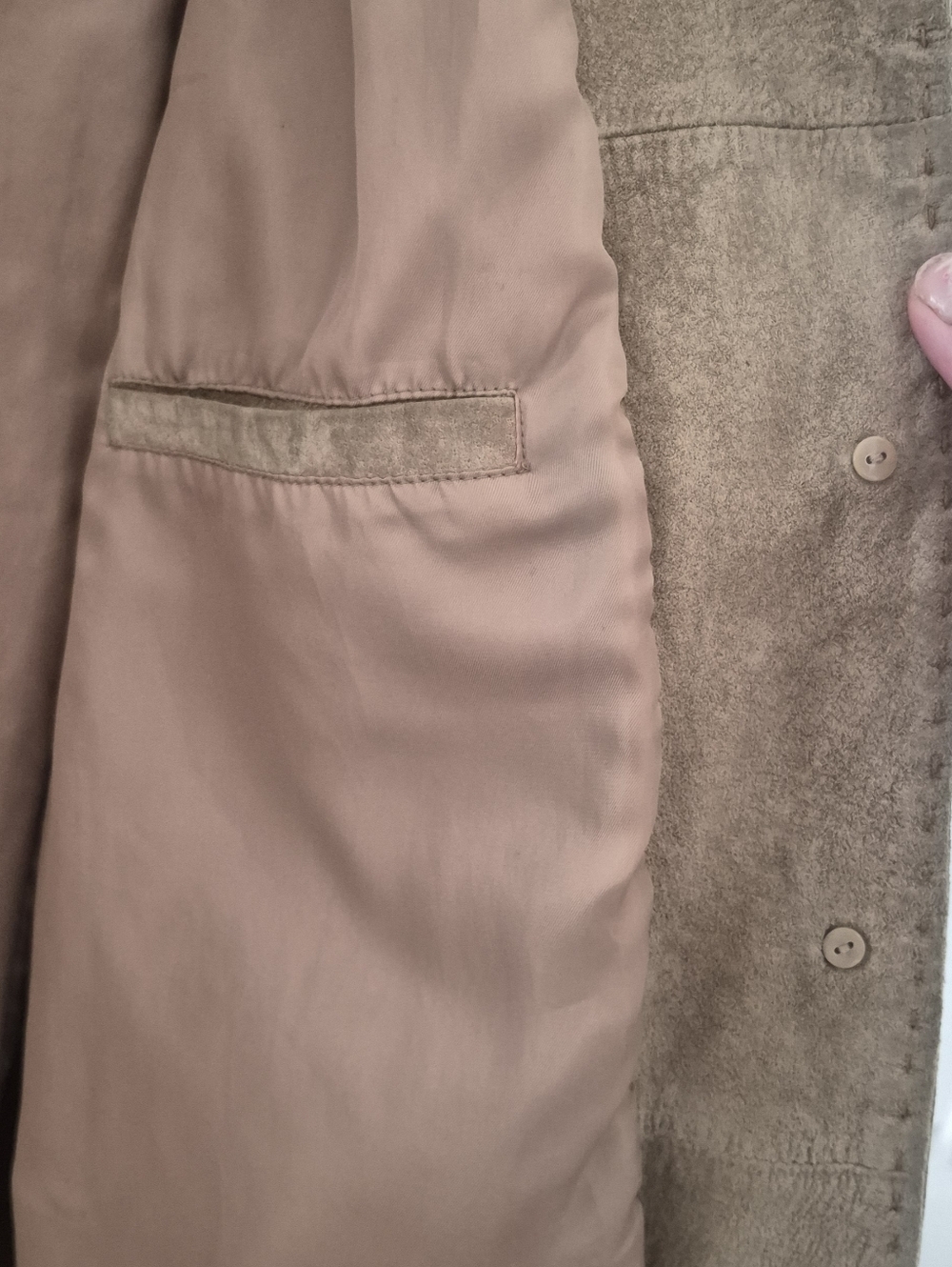 Vintage 1980s Eddie Bauer Suede Leather Jacket, XL Western Style, Latte Brown - Picture 6 of 13